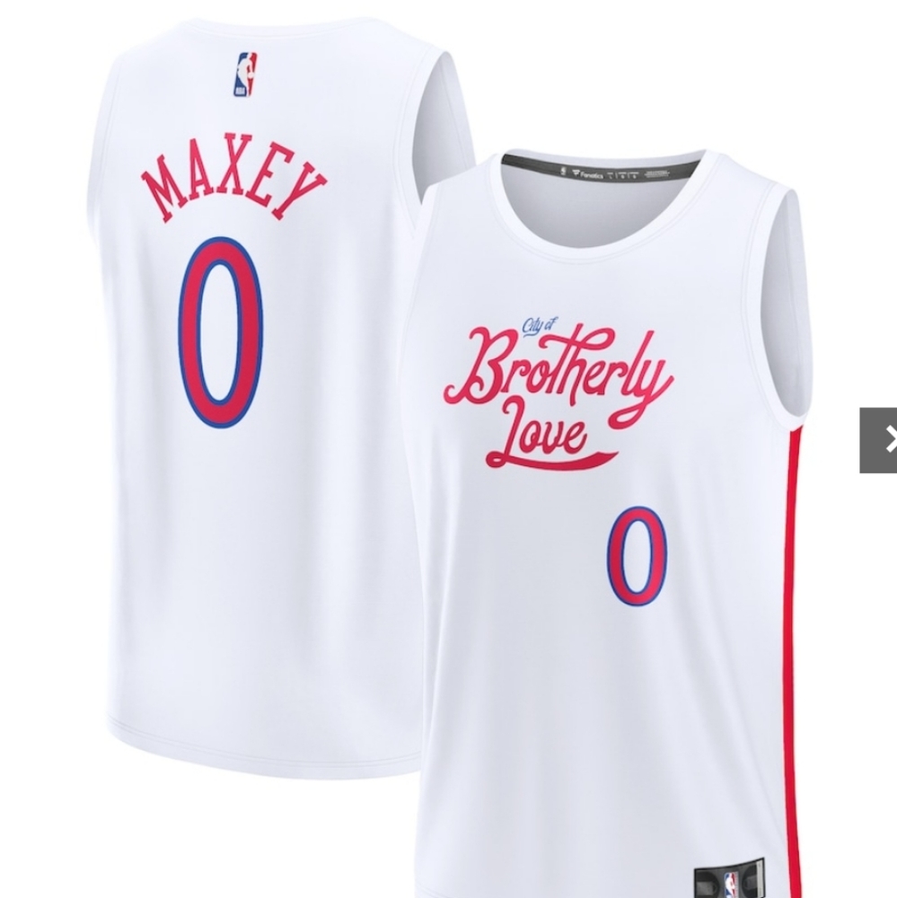 Men's Philadelphia 76ers Tyrese Maxey Fanatics Branded White 2022/23 FastbreakM
